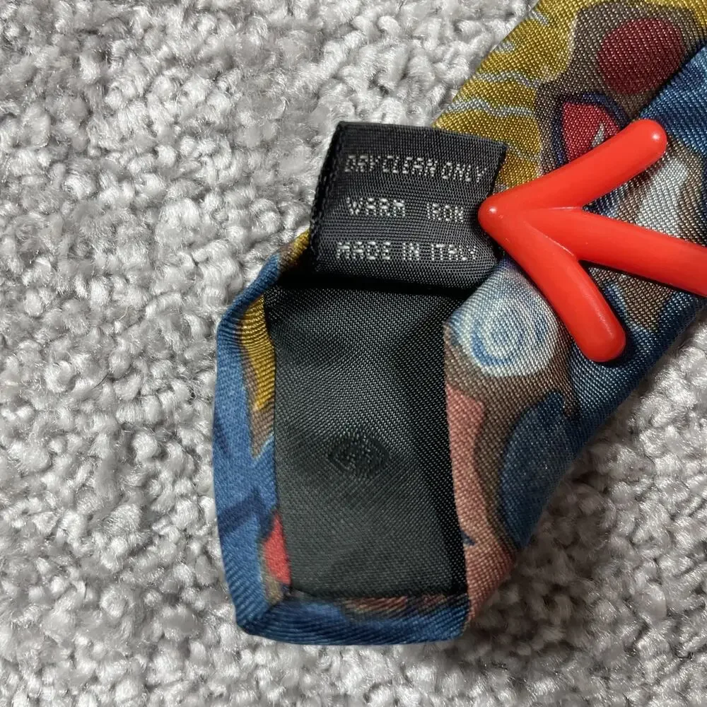 Ermenegildo Zegna Tie Silk Floral Multicolor Artsy Made in Italy Vintage‎